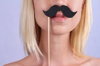 woman with a mustache